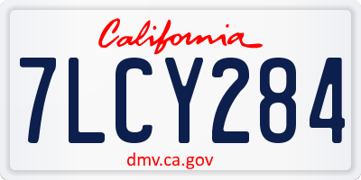 CA license plate 7LCY284