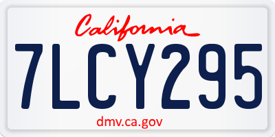 CA license plate 7LCY295