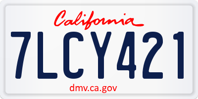 CA license plate 7LCY421