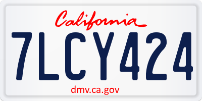CA license plate 7LCY424