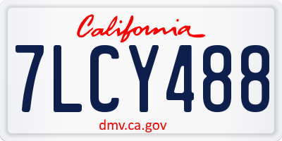 CA license plate 7LCY488