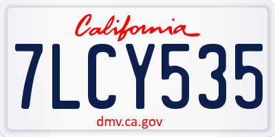 CA license plate 7LCY535