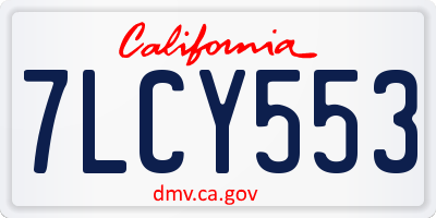 CA license plate 7LCY553