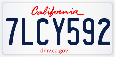 CA license plate 7LCY592