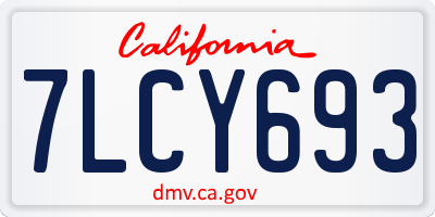 CA license plate 7LCY693
