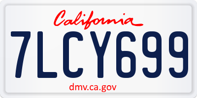 CA license plate 7LCY699