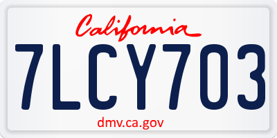 CA license plate 7LCY703