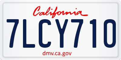 CA license plate 7LCY710