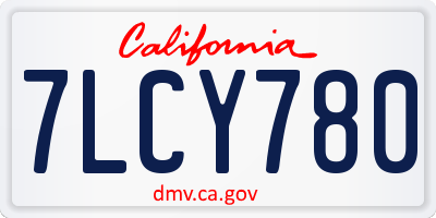 CA license plate 7LCY780