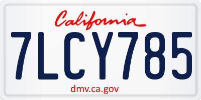 CA license plate 7LCY785