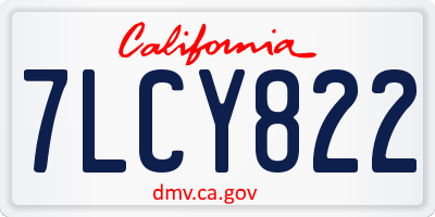 CA license plate 7LCY822
