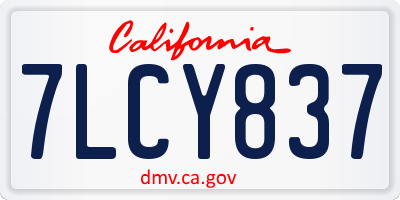 CA license plate 7LCY837