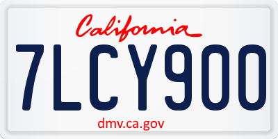 CA license plate 7LCY900
