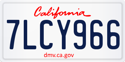 CA license plate 7LCY966