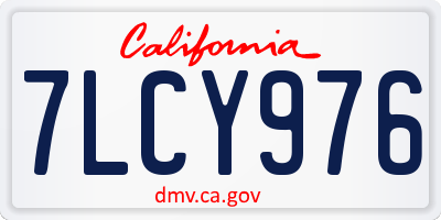 CA license plate 7LCY976