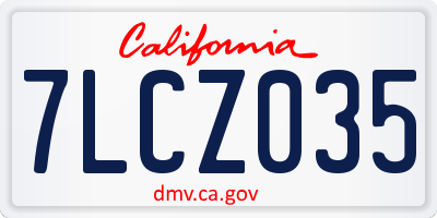 CA license plate 7LCZ035