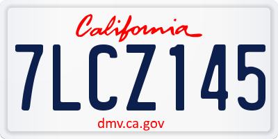 CA license plate 7LCZ145