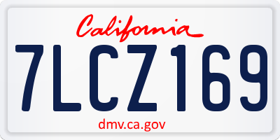 CA license plate 7LCZ169