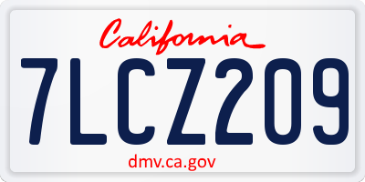 CA license plate 7LCZ209