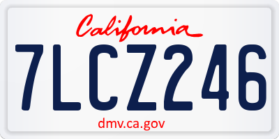 CA license plate 7LCZ246