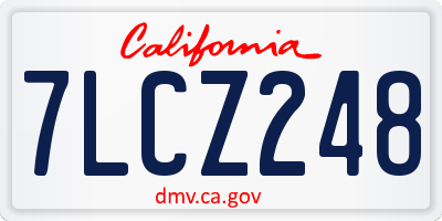 CA license plate 7LCZ248