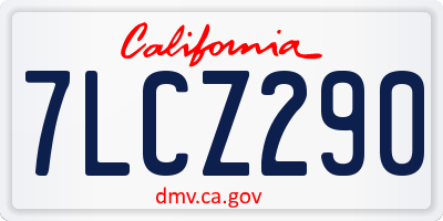 CA license plate 7LCZ290