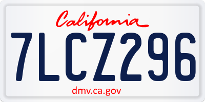 CA license plate 7LCZ296