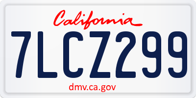 CA license plate 7LCZ299