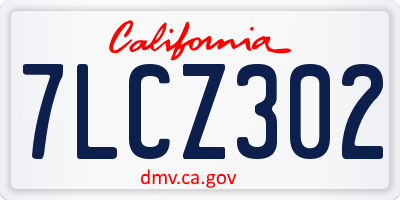 CA license plate 7LCZ302