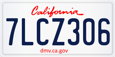 CA license plate 7LCZ306