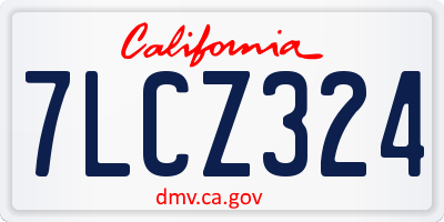 CA license plate 7LCZ324