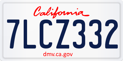CA license plate 7LCZ332