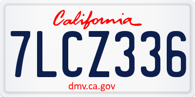 CA license plate 7LCZ336