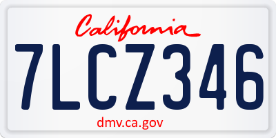 CA license plate 7LCZ346