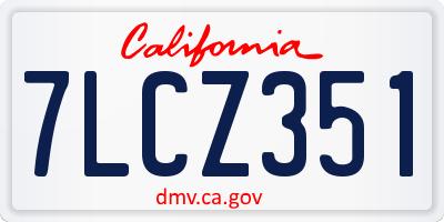 CA license plate 7LCZ351