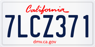CA license plate 7LCZ371
