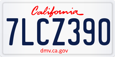 CA license plate 7LCZ390