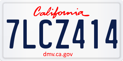 CA license plate 7LCZ414