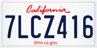 CA license plate 7LCZ416