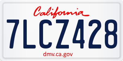 CA license plate 7LCZ428