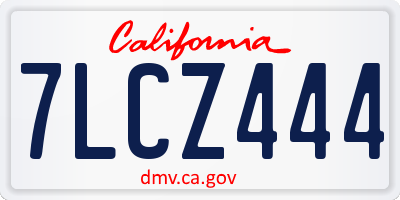 CA license plate 7LCZ444