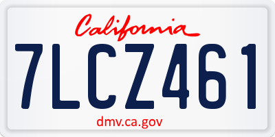 CA license plate 7LCZ461