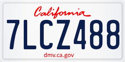 CA license plate 7LCZ488