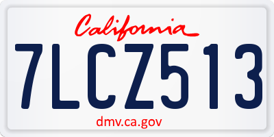 CA license plate 7LCZ513