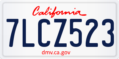 CA license plate 7LCZ523