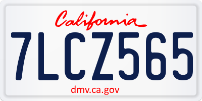 CA license plate 7LCZ565