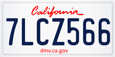 CA license plate 7LCZ566