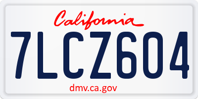 CA license plate 7LCZ604