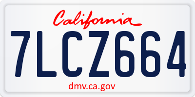 CA license plate 7LCZ664