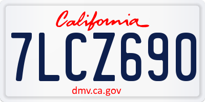 CA license plate 7LCZ690